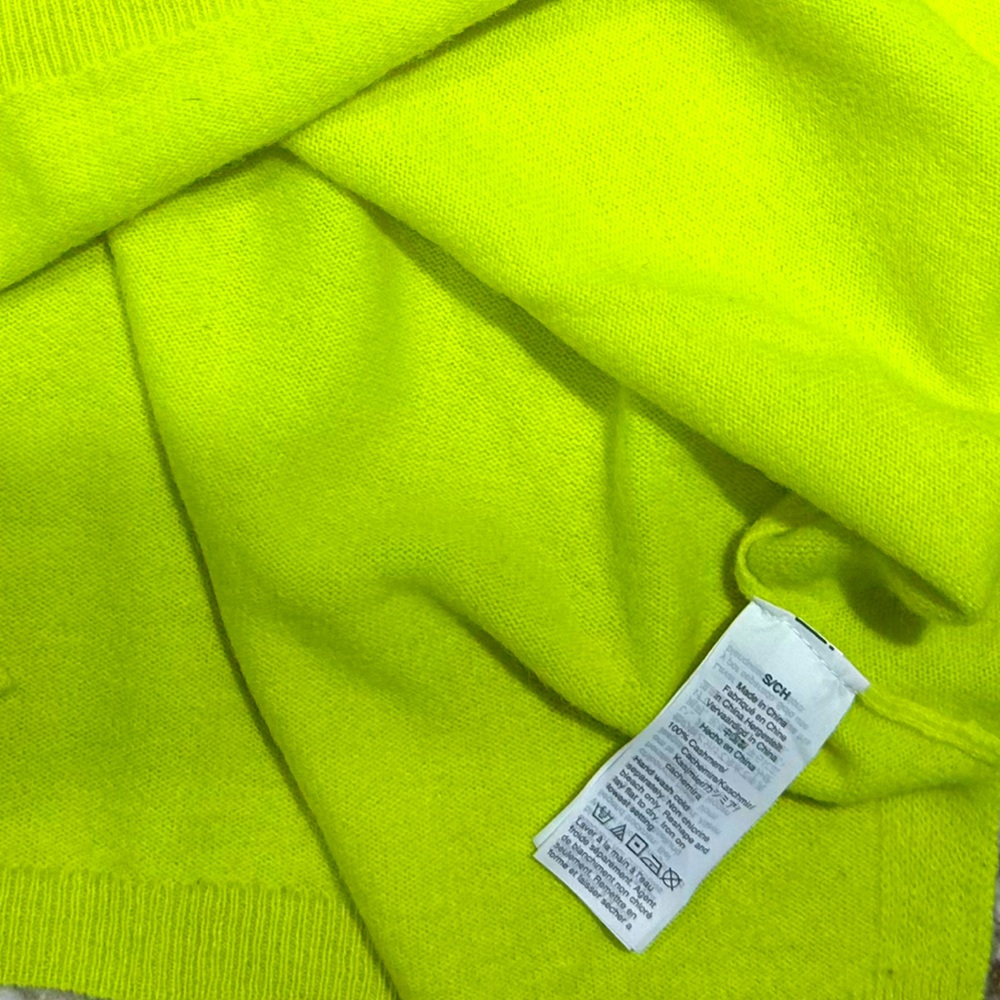 JCREW women’s 100% cashmere crew neck sweater in neon citrus - Picture 8 of 8